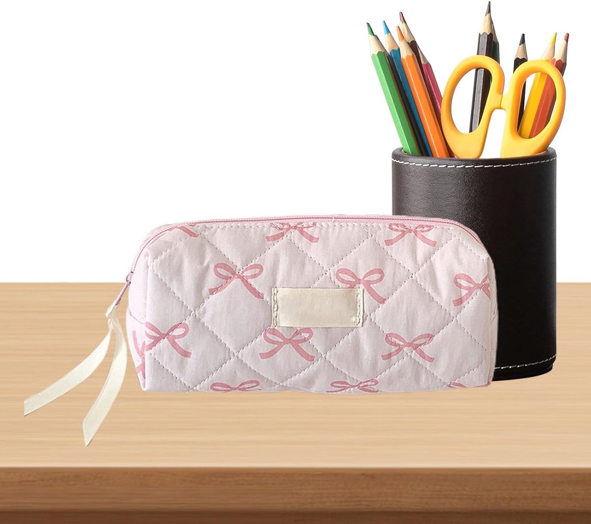 Bow Pencil Pouch - Potlood Case Girls | Gewatteerd etui met rits