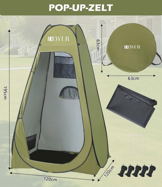 Douchetent Quick Start - Pop-up luiertent met 210 cm stahoogte - ondoorzichtig