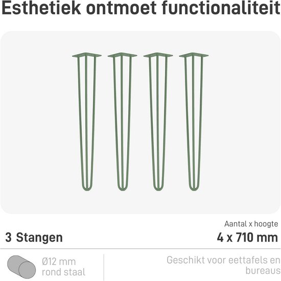 30cm haarspelden - 4 doe-het-zelf metalen poten - 2 stalen staven 30cm haarspelden - 4 doe-het-zelf metalen poten - 2 stalen staven
