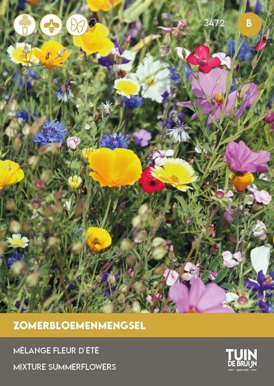 Tuin de Bruijn® zaden - Zomerbloemen - XL verpakking - Mengsel 5 gram zaden