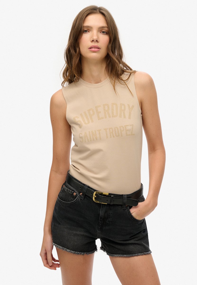 Superdry Aansluitende Sport Luxe tanktop Dames Vesten Grijs