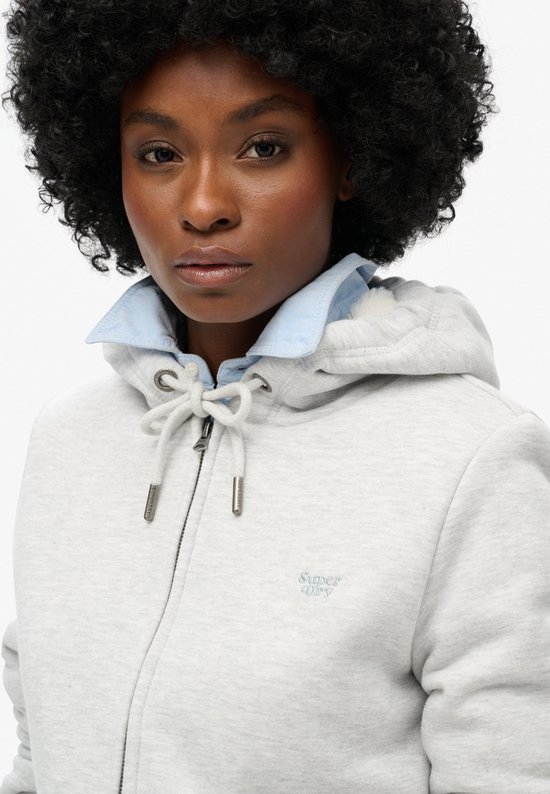Sweat à Capuche Superdry Femme - Taille S - Gris Doublure Polaire - Très Bon état