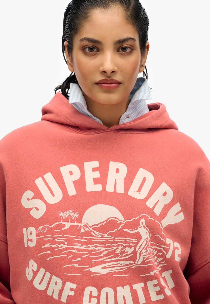 Superdry Lo-fi Outdoor hoodie met oversized pasvorm Dames Hoodies Rood