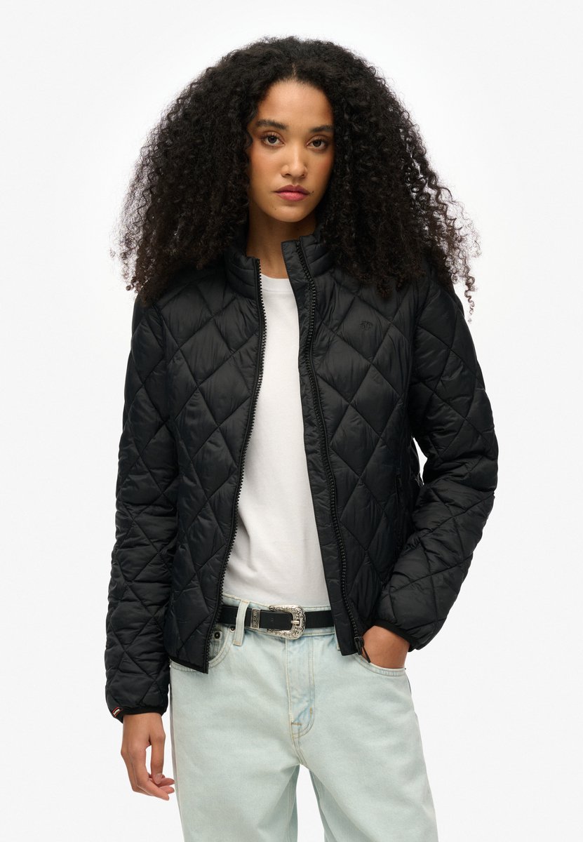 Superdry Fuji Lite jas met ruitvormige wattering Dames Gewatteerde jassen Zwart