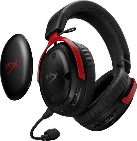 HyperX Cloud III S Wireless - Gaming Headset - Draadloos - Bluetooth & 2.4GHz - Spatial Audio - 120uur Batterij - PC/PS5/Switch2/Mobiel/Steamdeck - Zwart/Rood