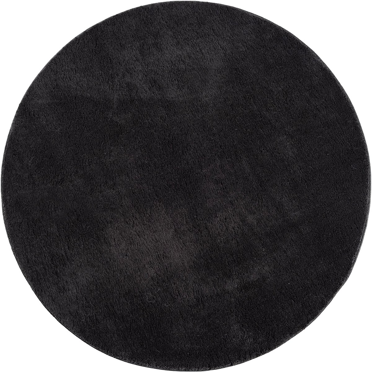 Mia’s Teppiche Taos – superzacht kortflor vloerkleed met antislip rug, wasbaar, zwart, 200 cm rond
