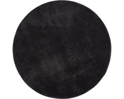 Mia’s Teppiche Taos – superzacht kortflor vloerkleed met antislip rug, wasbaar, zwart, 200 cm rond