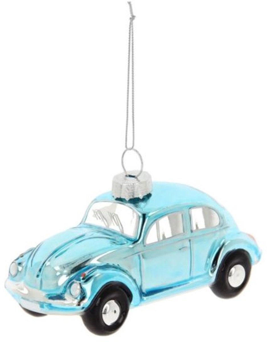 Volkswagen Blauwe Beetle - Glas Ornament