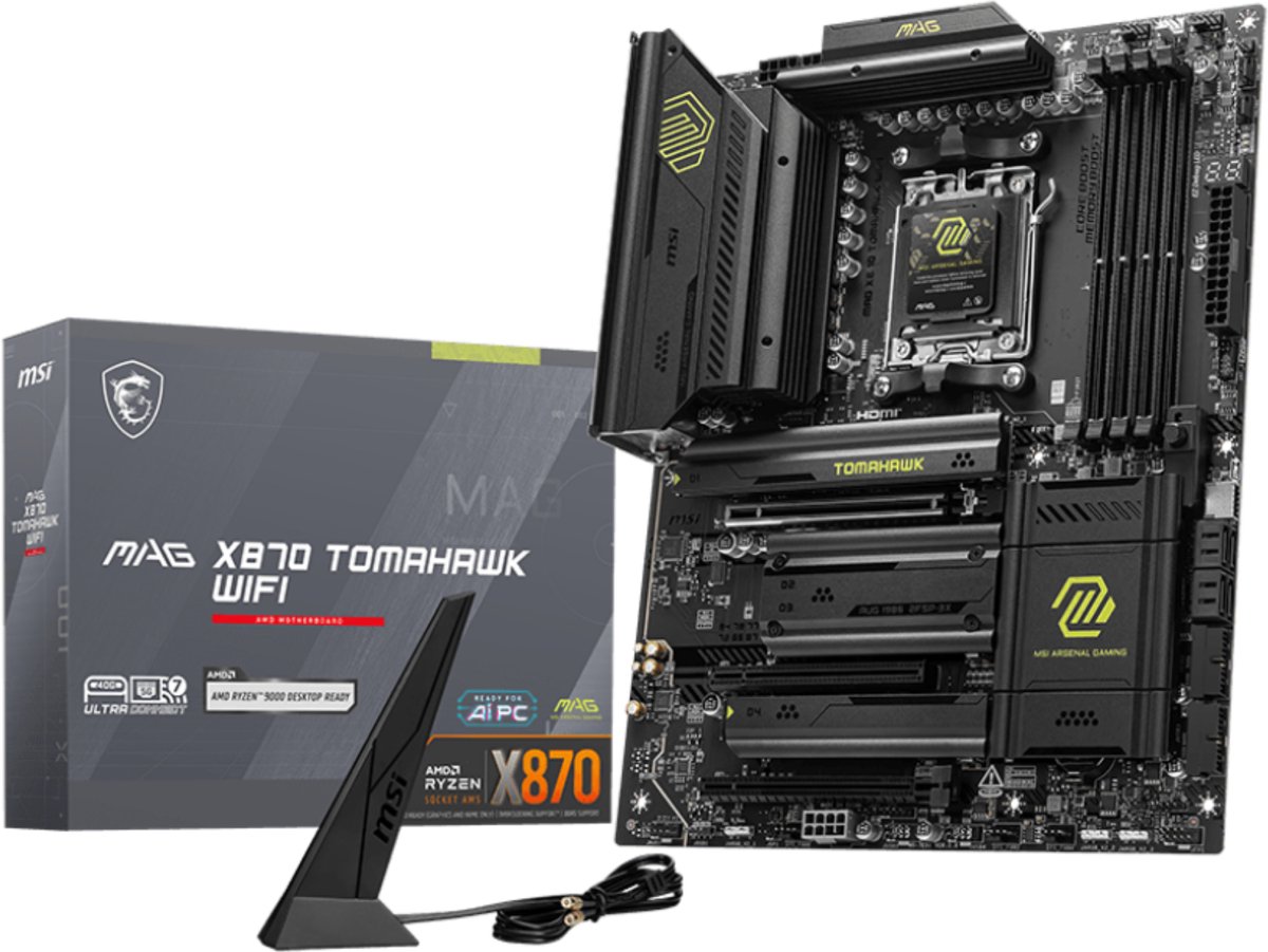 MSI MAG X870 TOMAHAWK WIFI moederbord RAID, 5 Gb-LAN, WLAN, BT, Sound, ATX