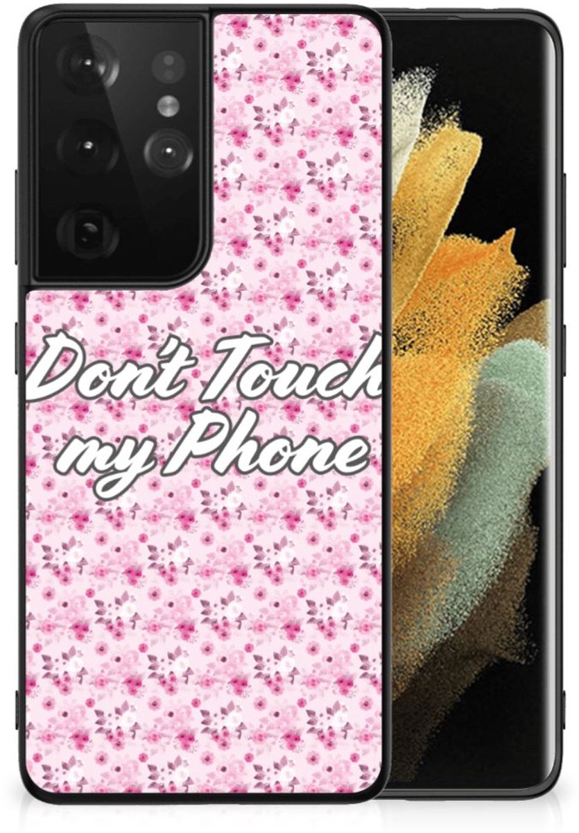 Samsung Galaxy S21 Ultra Telefoon Hoesje Flowers Pink DTMP