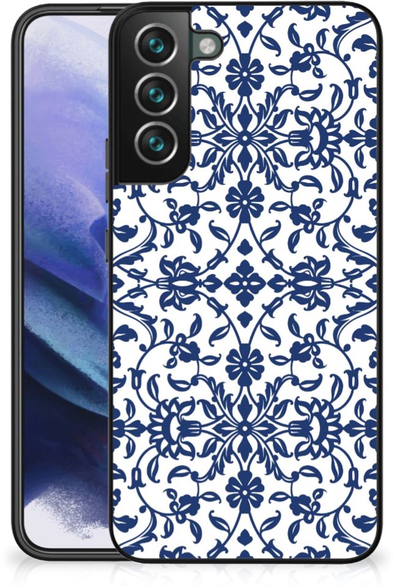 Samsung Galaxy S22 Plus Bloemen Hoesje Flower Blue