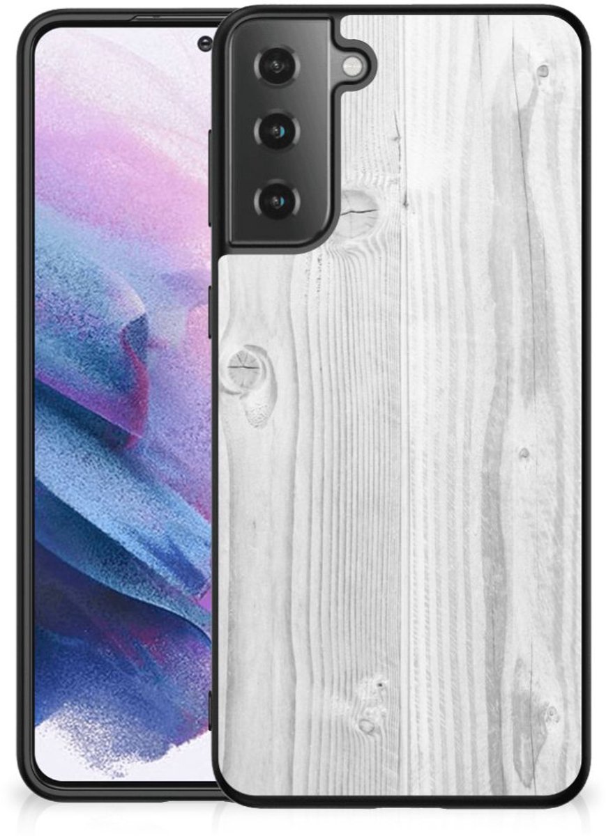 Samsung Galaxy S21 Plus Houten Print Telefoonhoesje White Wood