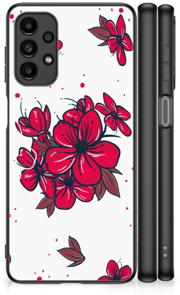Samsung Galaxy A13 4G Bloemen Hoesje Blossom Red
