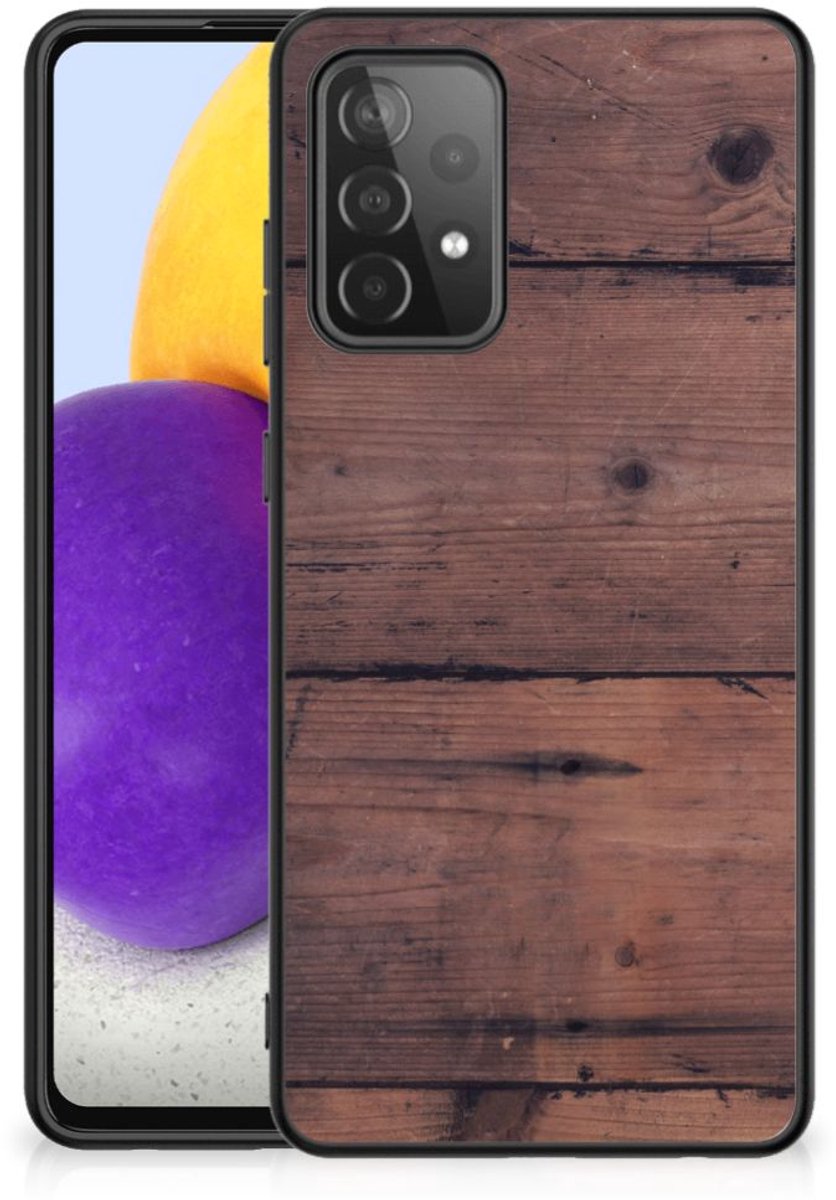 Samsung Galaxy A72 (5G/4G) Houten Print Telefoonhoesje Old Wood