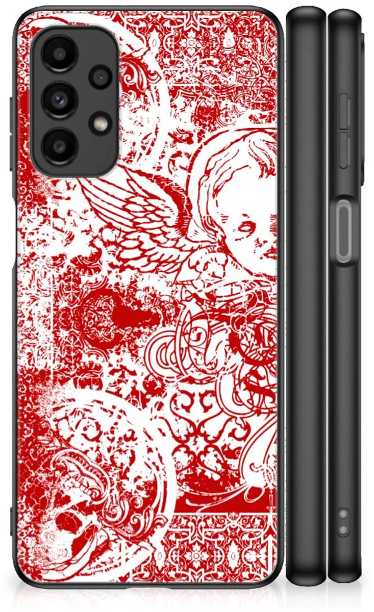 Back Cover voor Telefoonhoesje Samsung Galaxy A13 4G Angel Skull Rood