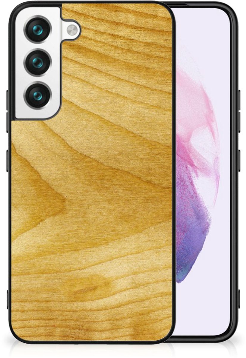 Samsung Galaxy S22 Houten Print Telefoonhoesje Licht Hout