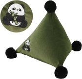 Sierkussen in vorm van Panda - Vormkussen – 30x30x30 cm Groen/Zwart – Luxe Driehoekig Dierenkussen voor Kinderkamer – RBAN SPCTRA®