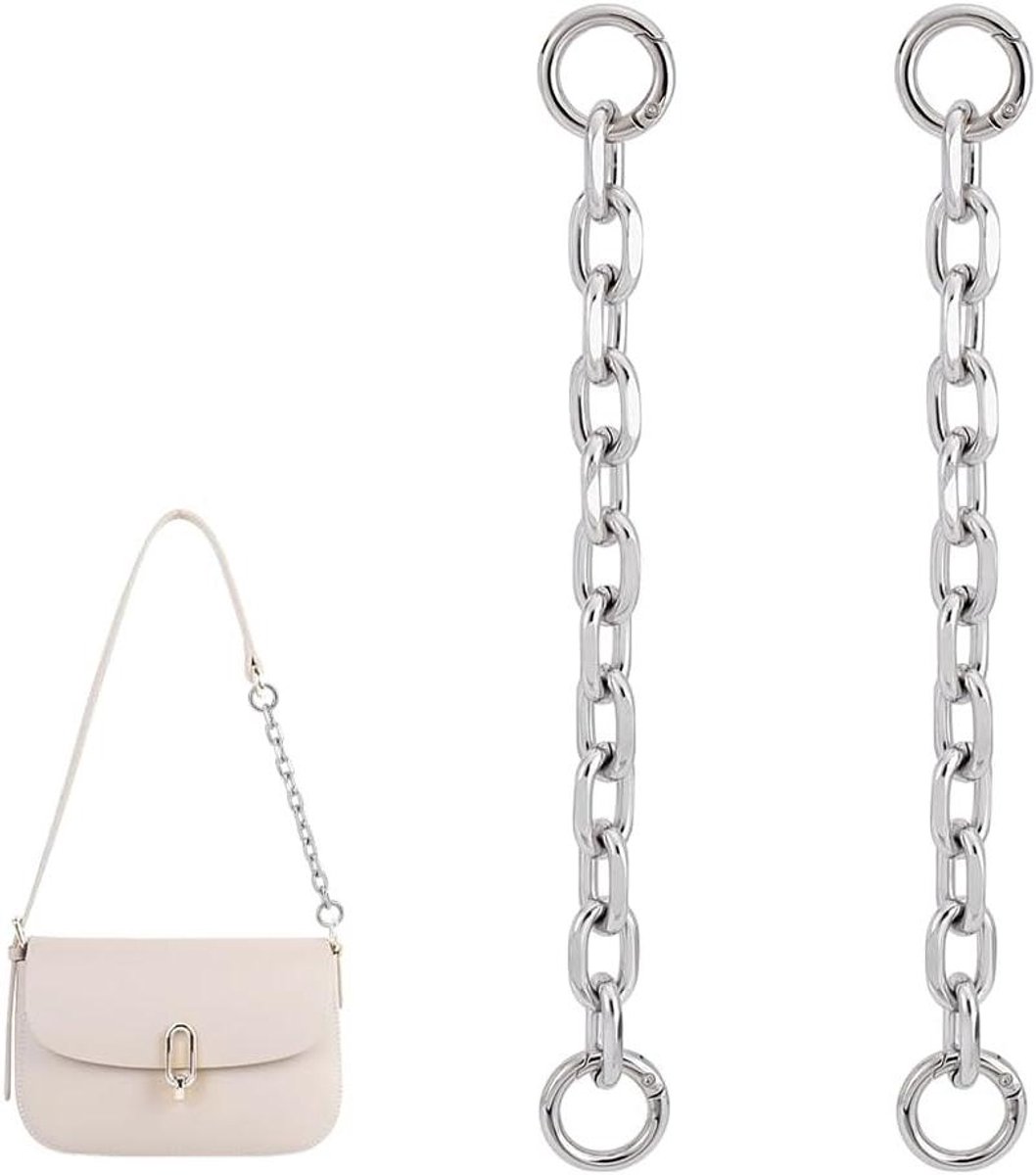 Image of 2 stuks 21 cm Handtas Verlengketting - Metalen Ketting voor Tas met Karabijnsluitingen - Tas Verlenger voor Tas maken
