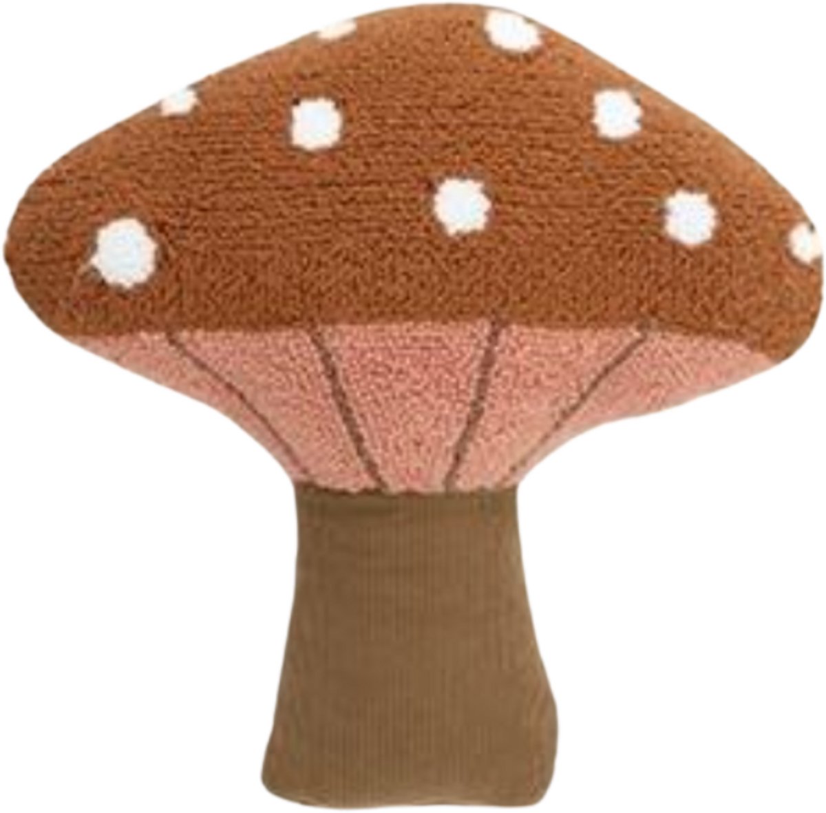 Paddenstoel - Sierkussen in vorm van Paddenstoel - Vormkussen – 42x42 cm Bruin - Natuur-geïnspireerd Pluche Sierkussen voor Kinderkamer & Seizoensdecor – RBAN SPCTRA®