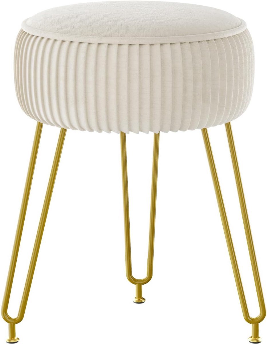 Thuys Kaptafel Stoel – Make Up Kruk – Krukje – 30cm x 30cm x 46cm – Goud