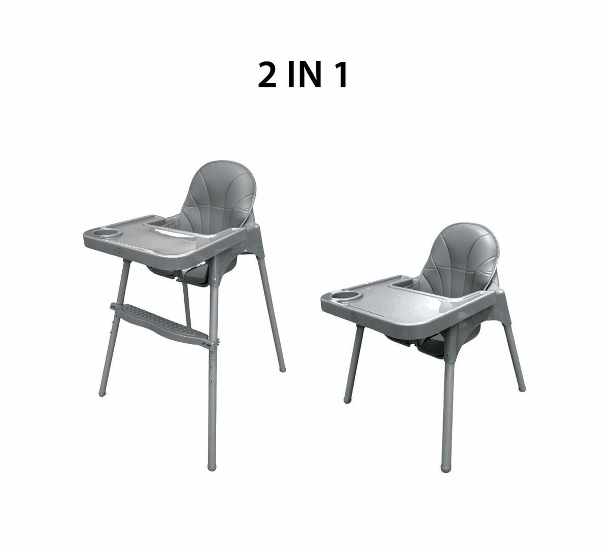 Liefjes & Co Kinderstoel - Eetstoel Baby – Inclusief Kussen – Verstelbare Baby Eetstoel – 2 in 1 & Peuterstoel – Grijs thumbnail 5
