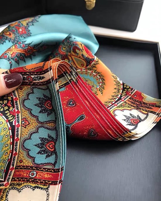 LEBOOBELL Dames 70 * 70cm Sjaal Vierkant Bandana Doek Zijde Sjaals Hoofddoek Haarversiering, 2-geel, 70x70cm