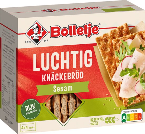 BOLLETJE Knackebrod Luchtig Sesam 240g X8