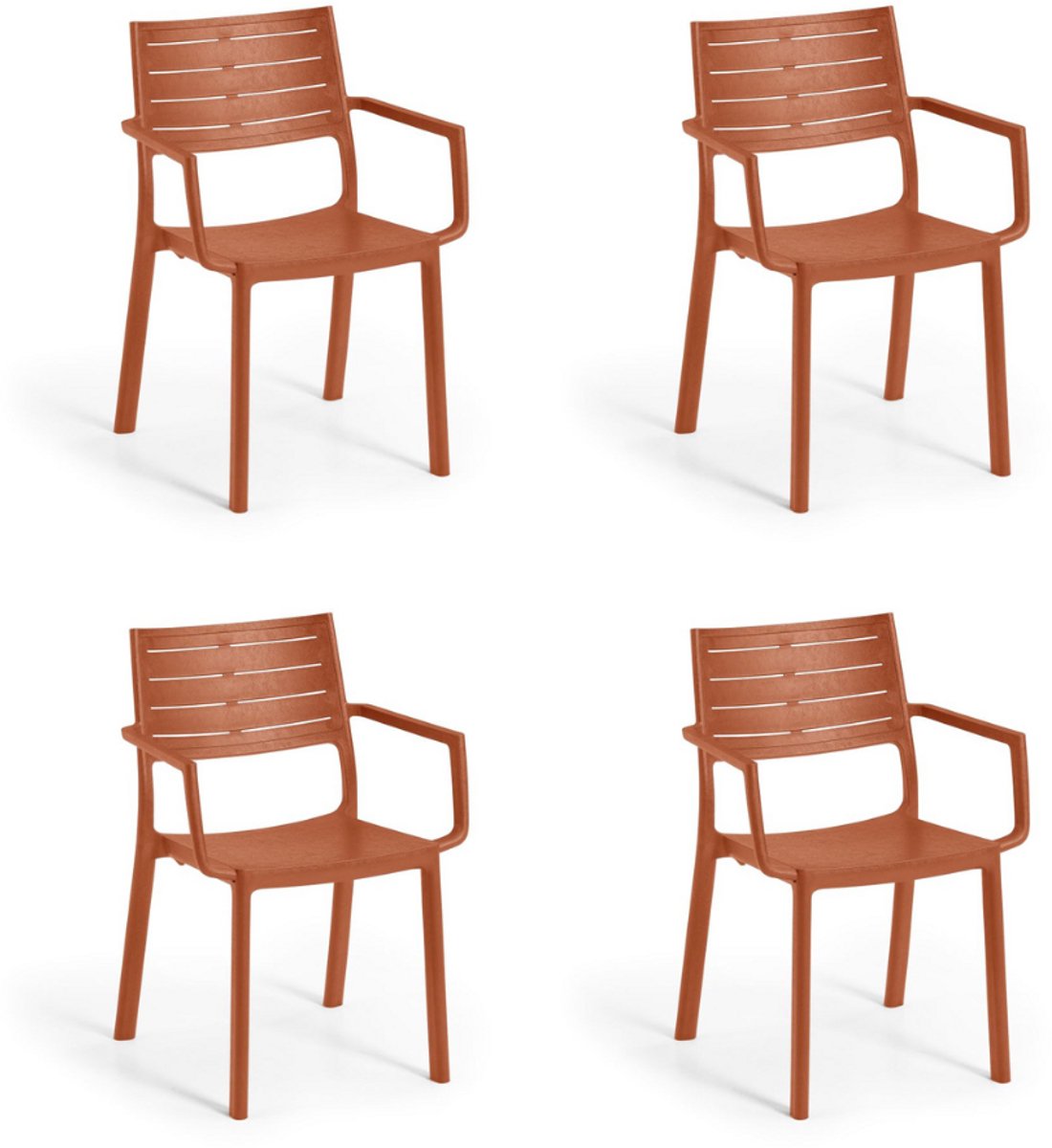 Keter Metaline tuinstoel - 4 stuks - 53,3x60,2x81,3 cm - Terracotta