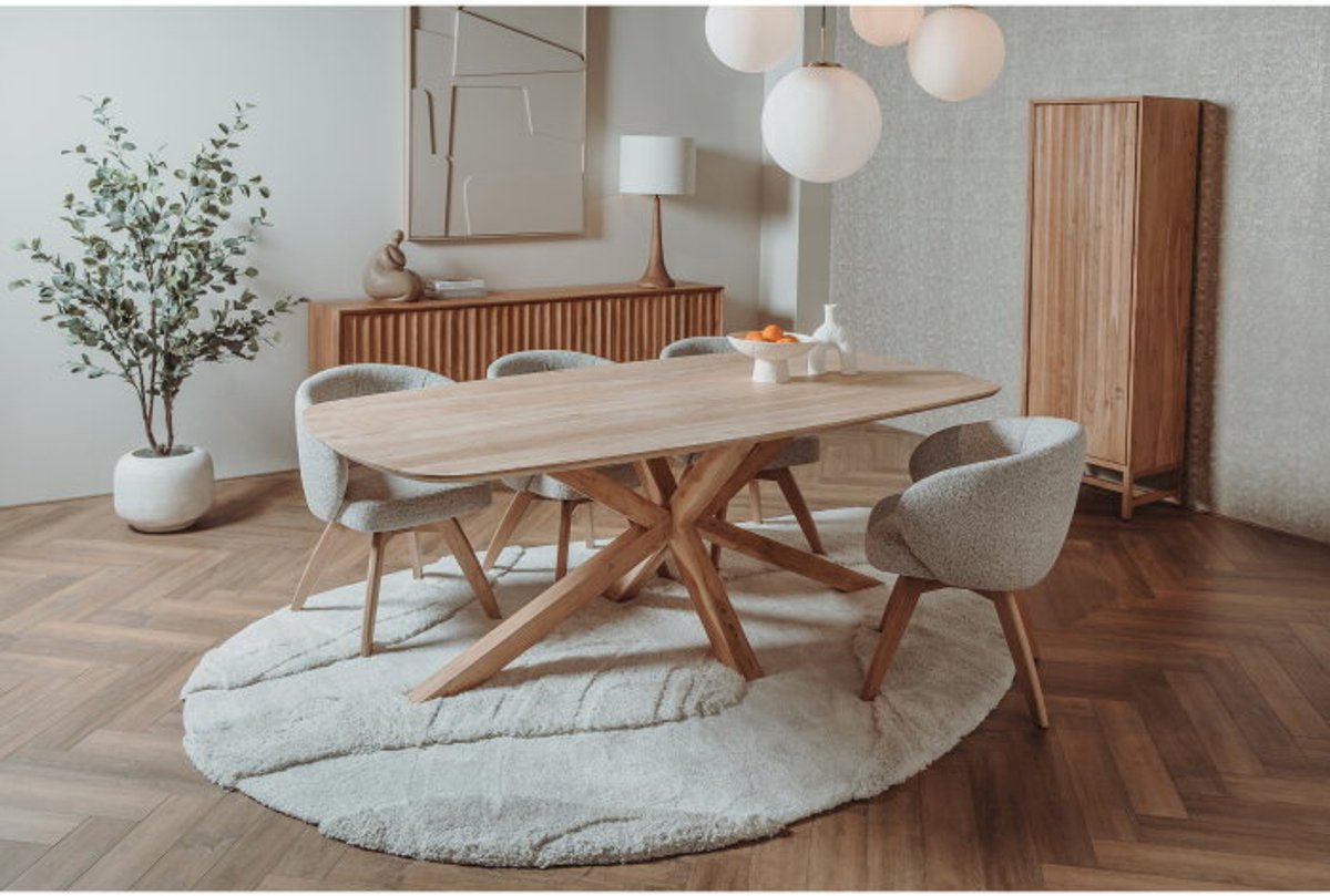 Tower Living Eettafel Crotone Deens ovaal acacia 200 cm - Naturel