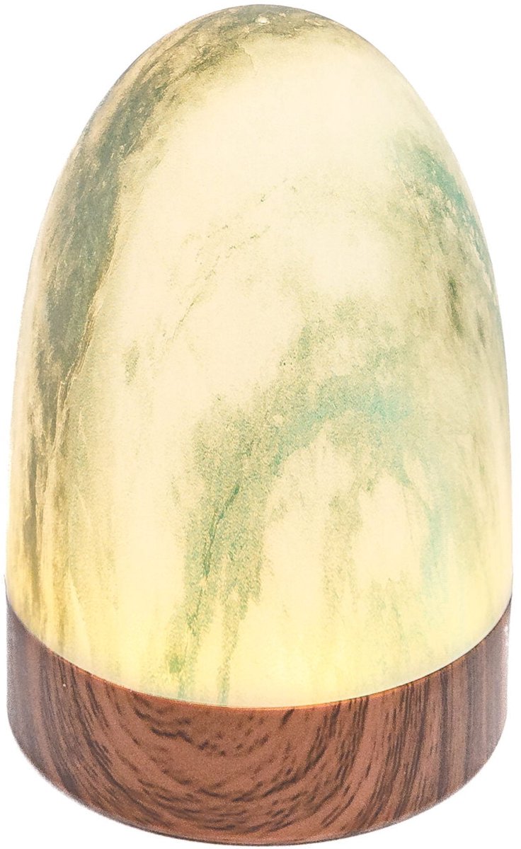 1 oplaadbare 105 uur, led tafellamp, waterdicht, timerfunctie, ovaalvorm, marmer groen, hout look