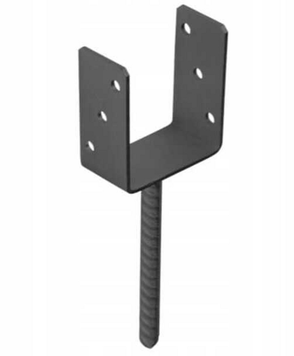 Domax - Antraciet Kolomvoet - 71x120x60mm - Staal - Voor Betonmontage