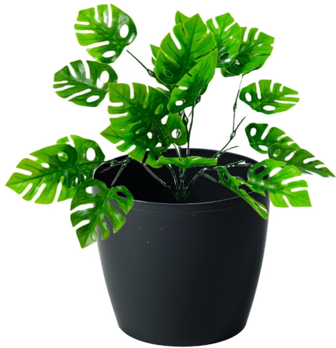 Lamela Magnolia - Decoratieve Plantenpot - Zwart - 18x16cm - UV-bestendig