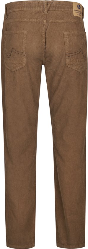 Petrol Industries - Jeans en velours côtelé pour homme - Coupe fuselée classique - 100 % coton - 5 poches - Délavage subtil - Marron - Taille W28L34