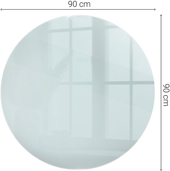 BVDHASDBT Rond helder gehard glas tafelblad, met anti-slip pads, perfecte cirkel rond gehard glas, 1/2 inch dik glas gehard glas, premium ronde ronde plaat glas (90 cm