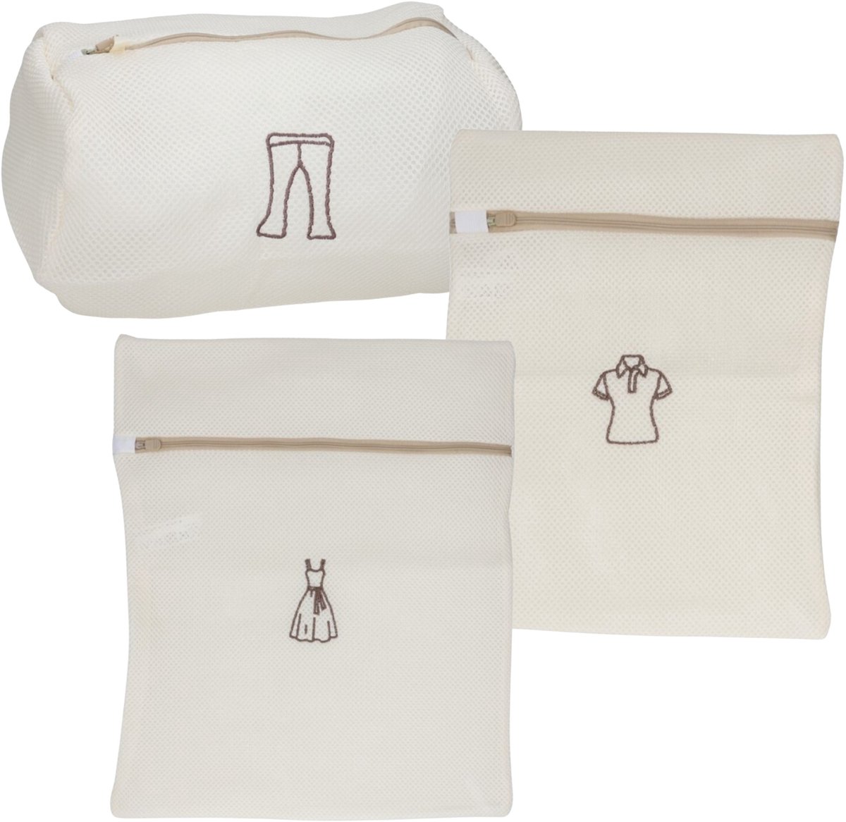 Gerimport waszakken Iris set - 3 formaten - voor delicaat wasgoed - lingerie/bh waszak