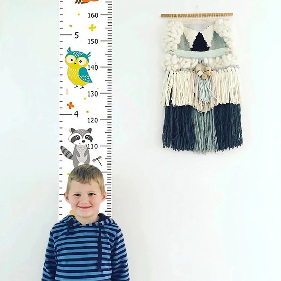 1 artikel - Groeimeter voor kinderen - Groeimeter voor kinderen - Meetmeter voor kinderen - Ophangbaar - Verwijderbaar - Wit - 199 x 20 cm - Voor aan de muur, in de kinderkamer of als decoratie — afbeelding 4