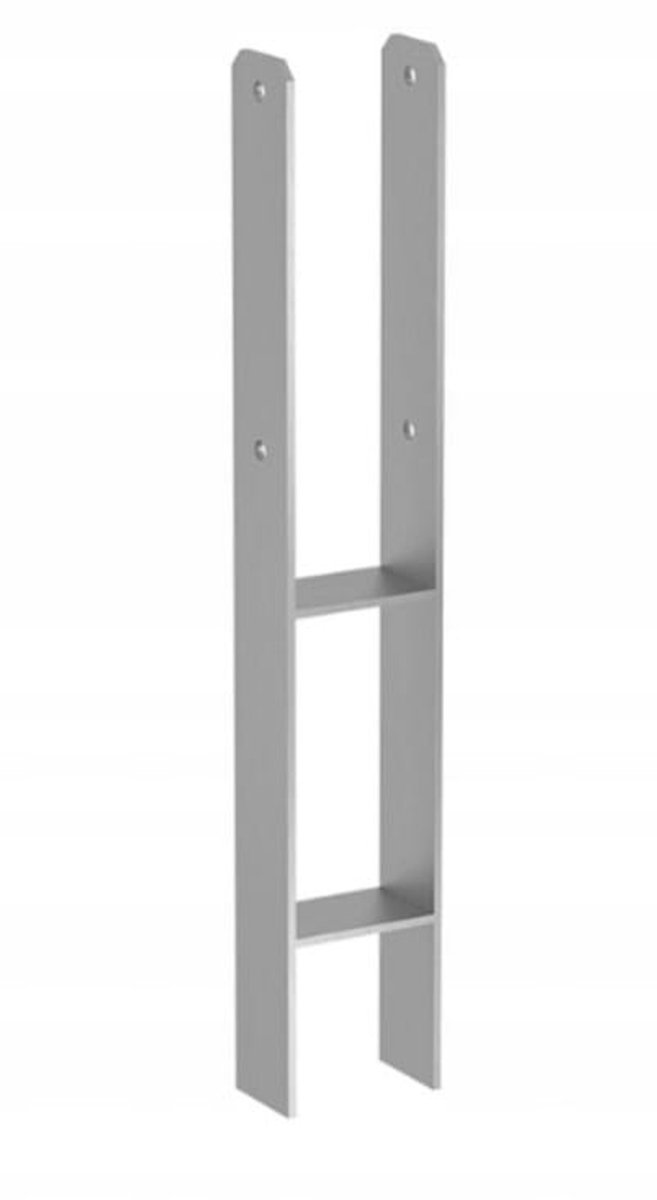 Domax - H-vormige Stalen Paalbasis - 71x600x6mm - Voor Betonmontage - Duurzaam en Veelzijdig