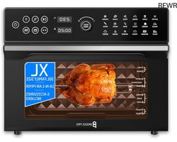 RFWR® Digitale heteluchtfriteuse oven 30L met rotisserie - XL Familieformaat 18-in-1 Dual Cook met 360° hete luchtcirculatie