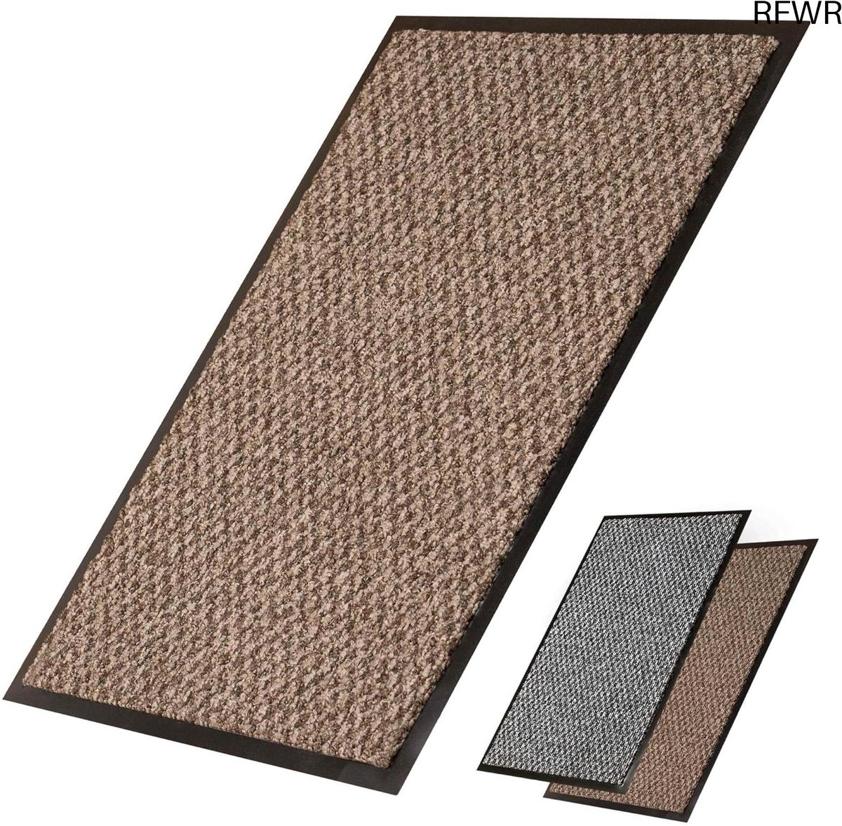 RFWR Dunne Absorberende Deurmat 40 x 60 cm Antislip Beige/Bruin voor Binnen en Buiten