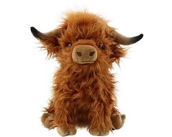 Inware Schotse Hooglander koe knuffel - Pluche dier 30cm - Bruin