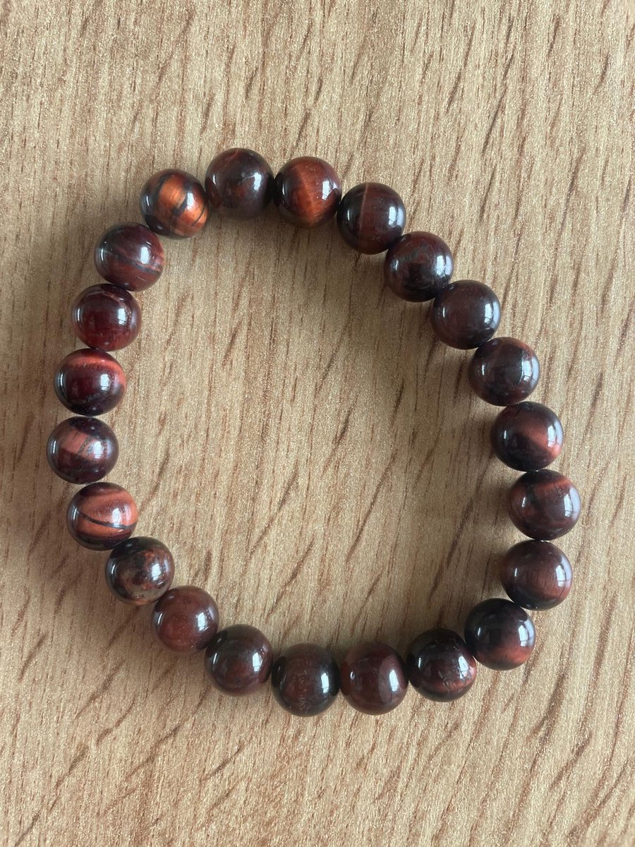 Armband "Innerlijke Kracht" – Rode Tijgeroog 8mm (18 cm)