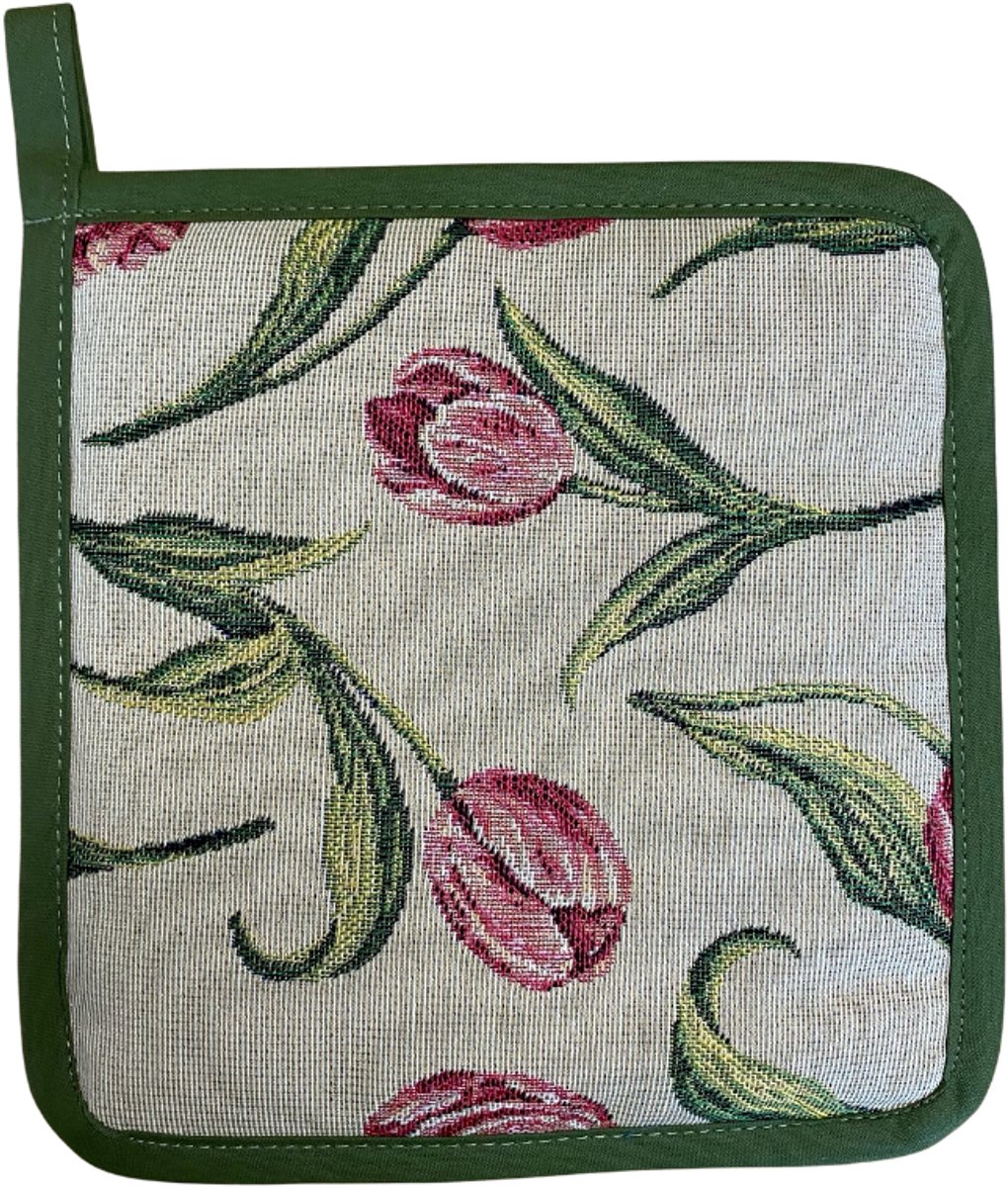 Pannenlap Tulpen – Gobelinstof 20x20 cm – Primavera Bloemenprint