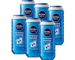 NIVEA MEN Strong Power Haar Shampoo - Verrijkt met zeemineralen - Milde formule Haarshampoo - Voordeelverpakking 6 x 250 ml