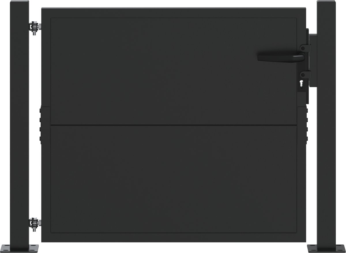 vidaXL - Tuinpoort - met - slot - Zwart - 110 - x - 105 - cm - Gepoedercoat - staal