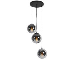 Bamled - Glazen hanglamp smoked, 3-lamps - inclusief lichtbronnen