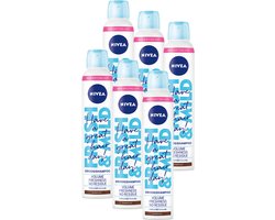 NIVEA Fresh Revive 3-in-1 Droogshampoo Voor Donker Haar - Geen Witte Waas - Voordeelverpakking - 6x 200 ml -