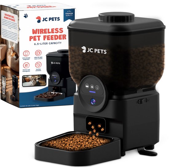 JC Pets Draadloze Automatische Voerbak 6,5L Mat Zwart - JC - €119,00