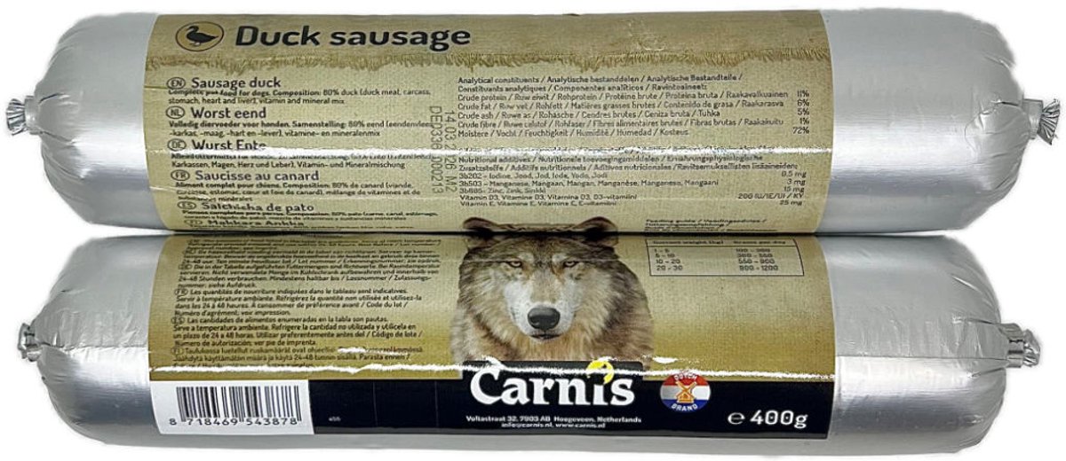 Carnis Carnis Gestoomde Vleesworst Eend 400 g