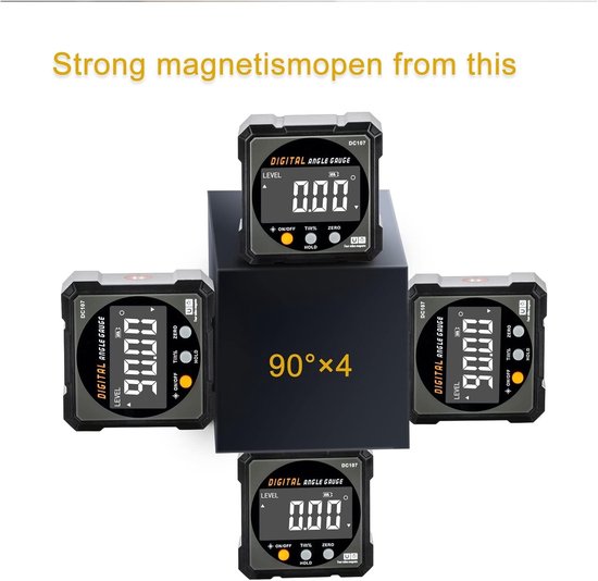 XUNTOP digital level meter met 4 * 90° Oplaadbare met 4 Magnetische Zijdenl Digital Inclinometer met LCD Scherm IP54 digitale hoekmeter met Type-C voor Huis DIY e houtbewerking XUNTOP digital level meter met 4 * 90° Oplaadbare met 4 Magnetische Zijdenl Digital Inclinometer met LCD Scherm IP54 digitale hoekmeter met Type-C voor Huis DIY e houtbewerking