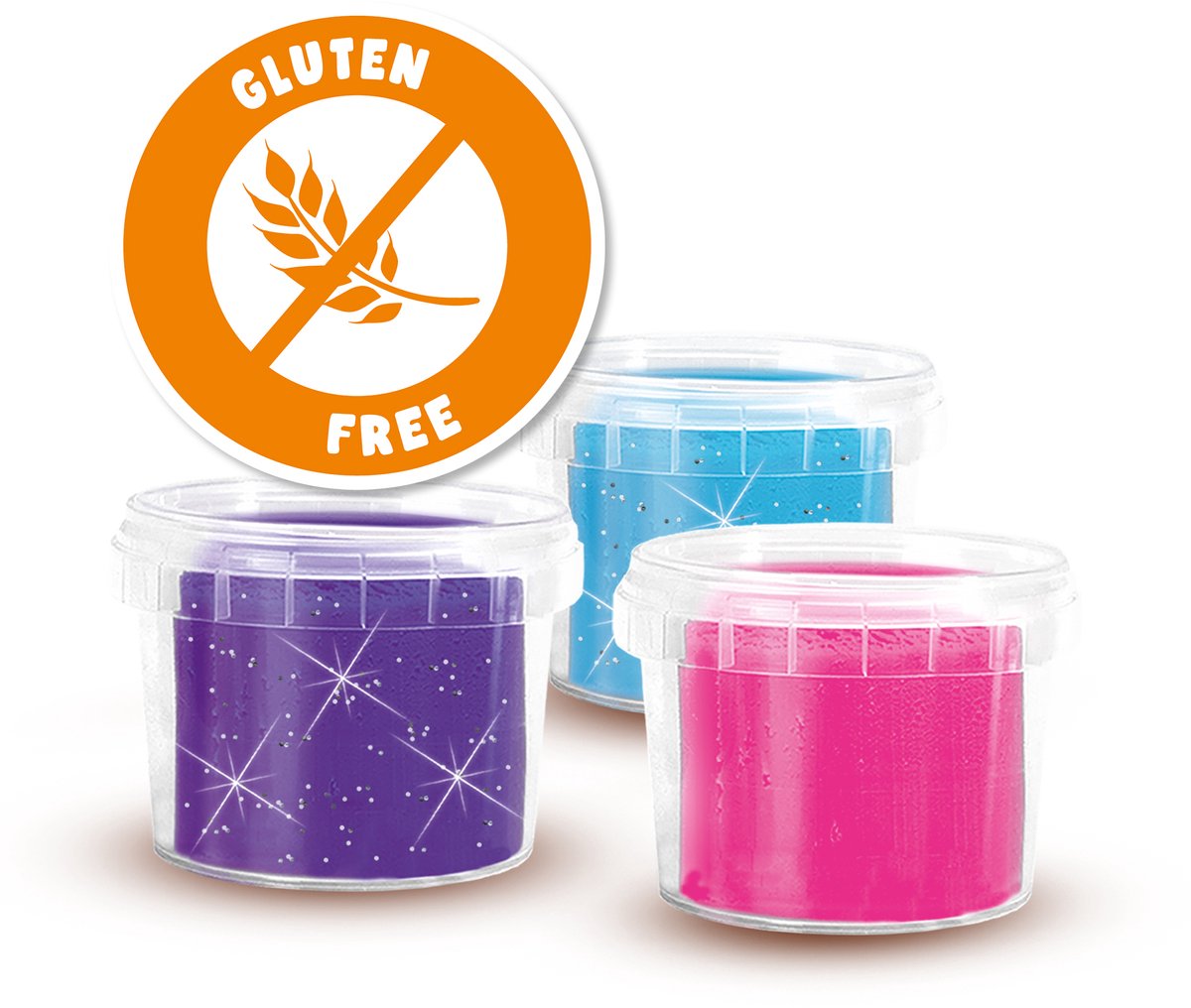 SES Creative Klei Set - Unicorns Neon Glitter met Kleispuit - Vanaf 3 Jaar - 3 x 90 g - Boetseerklei - Glutenvrij - Schoencadeautjes Sinterklaas — cadeau in Spellen & Speelgoed - foto 3